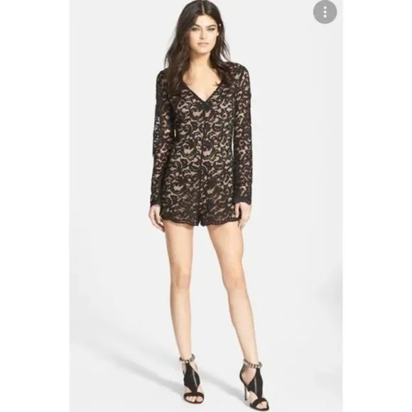 Astr Long Sleeve Lace Romper - Picture 2 of 16